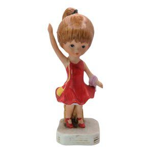 VTG 1980 Fran Mar Gorham Moppets Figurine Let's Dance Girl Disco Travolta 5.25"